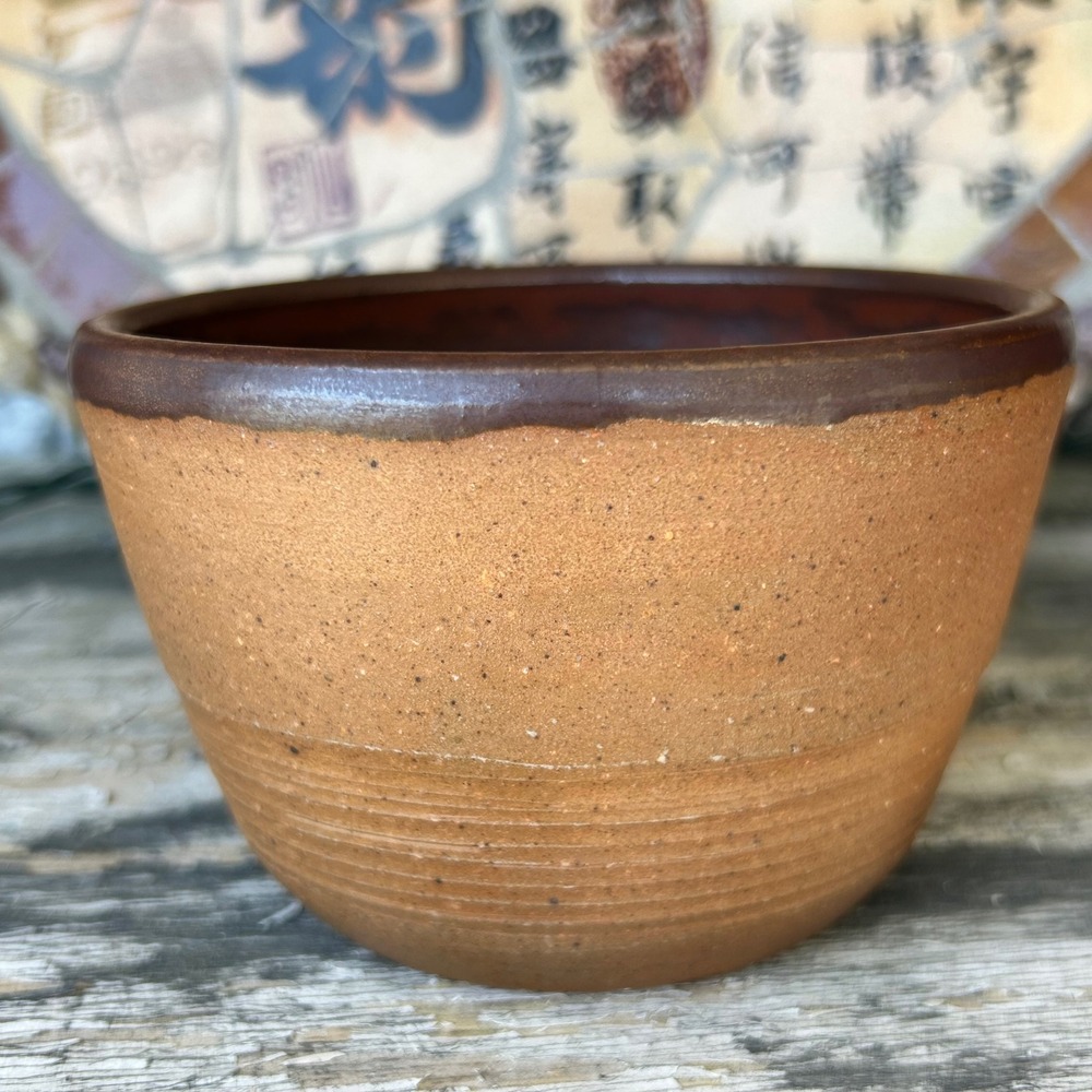 Handmade Studio Pottery Rustic Earthy Glazed Ceramic Bowl Signed Artist Mark